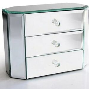 American Atlier Oblong Octagon 3-Drawer Mirror Jewelry Storage Box
